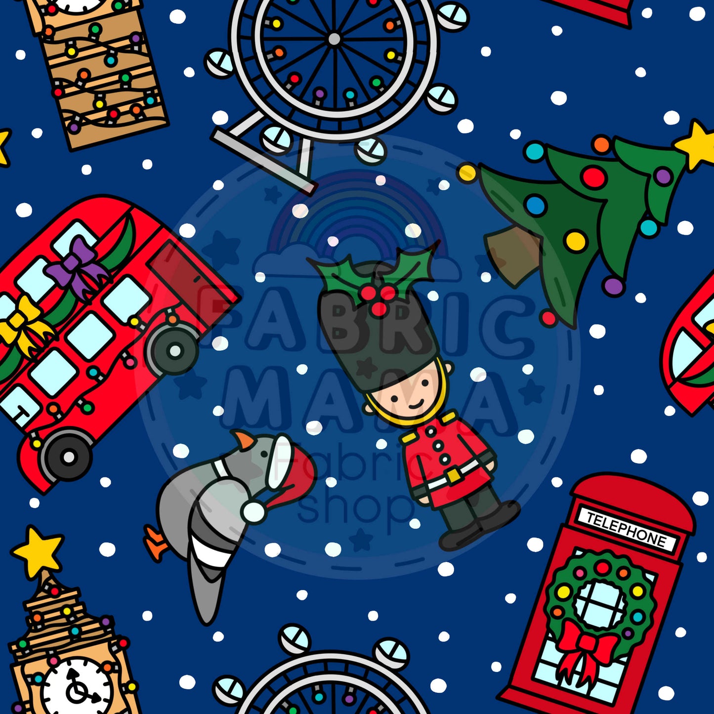 PREORDER London town  - Premium Cotton Lycra Jersey Fabric – Kids Stretch Fabric UK