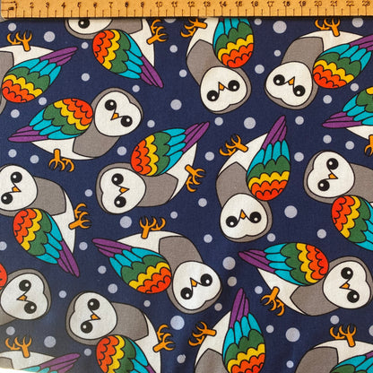 PREORDER Night Owls  - Brushed Back French Terry Fabric – Kids Stretch Fabric UK