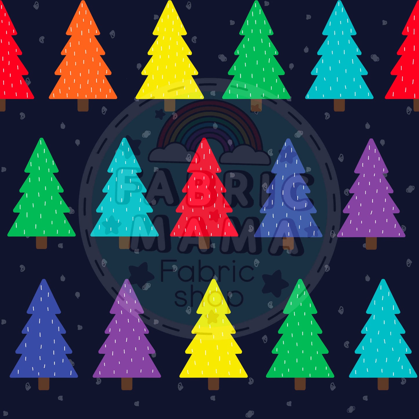PREORDER Rainbow forest  - Premium Cotton Lycra Jersey Fabric – Kids Stretch Fabric UK