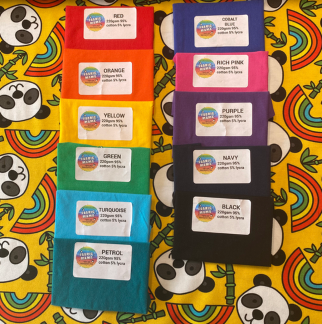 Bamboozled Pandas -220gsm Premium Cotton Lycra Jersey Fabric – Kids Stretch Fabric UK