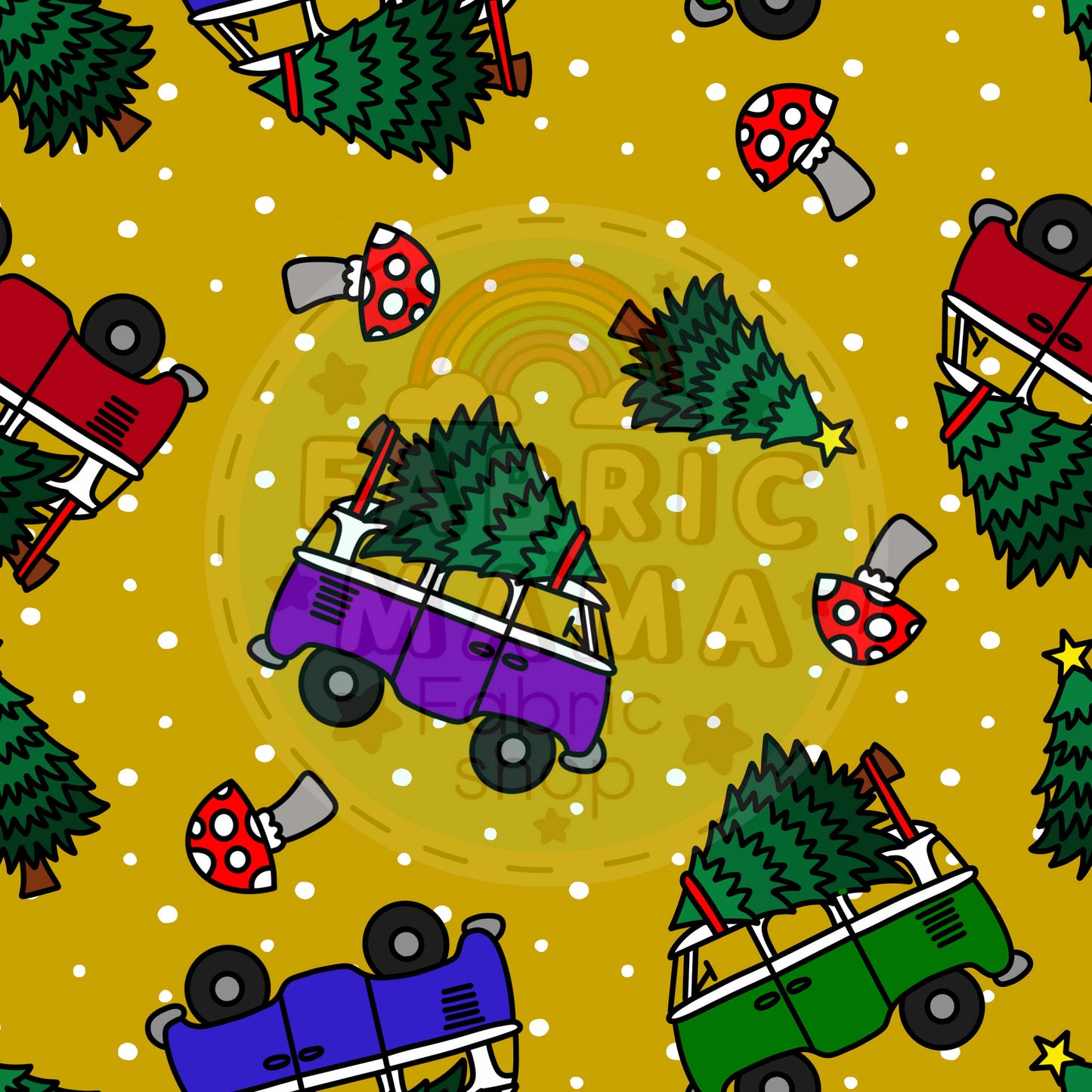 PREORDER Festive foraging  - Premium Cotton Lycra Jersey Fabric – Kids Stretch Fabric UK