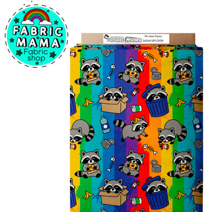 PREORDER  Trash Pandas - Premium Cotton Lycra Jersey Fabric – Kids Stretch Fabric UK