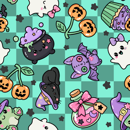 PREORDER Spooky sweethearts - Brushed Back French Terry Fabric – Kids Stretch Fabric UK