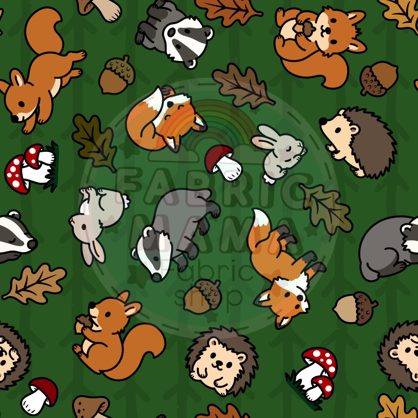 PREORDER  Forest Critters -Premium Cotton Lycra Jersey Fabric – Kids Stretch Fabric UK