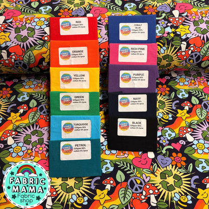 Love our planet - Premium cotton lycra jersey kids stretch fabric image 1
