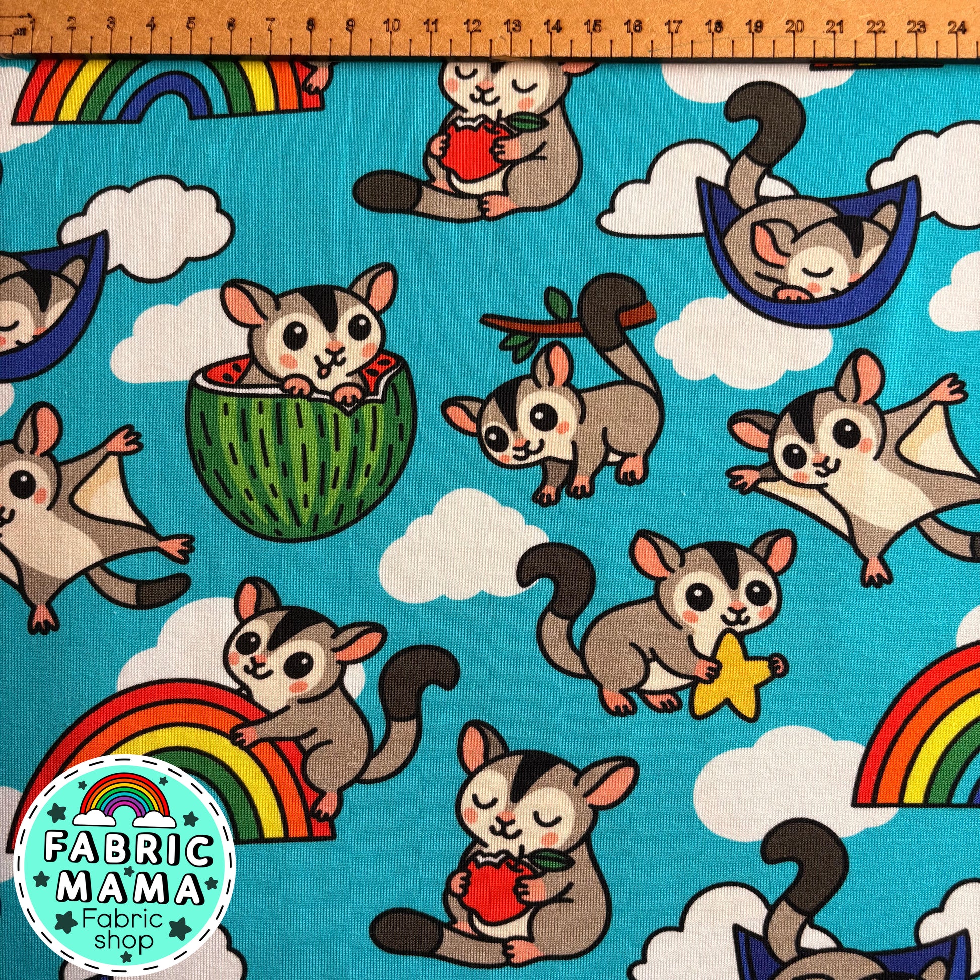 Sugar gliders - premium cotton lycra jersey kids stretch fabric image 1