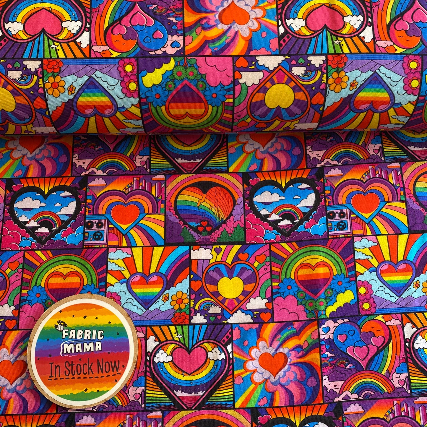 Patchwork love - Premium cotton lycra jersey kids stretch fabric image 0