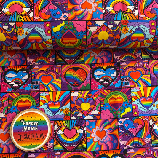 Patchwork love - Premium cotton lycra jersey kids stretch fabric image 0