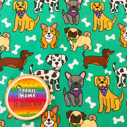 Walkies - Premium cotton lycra jersey kids stretch fabric image 0