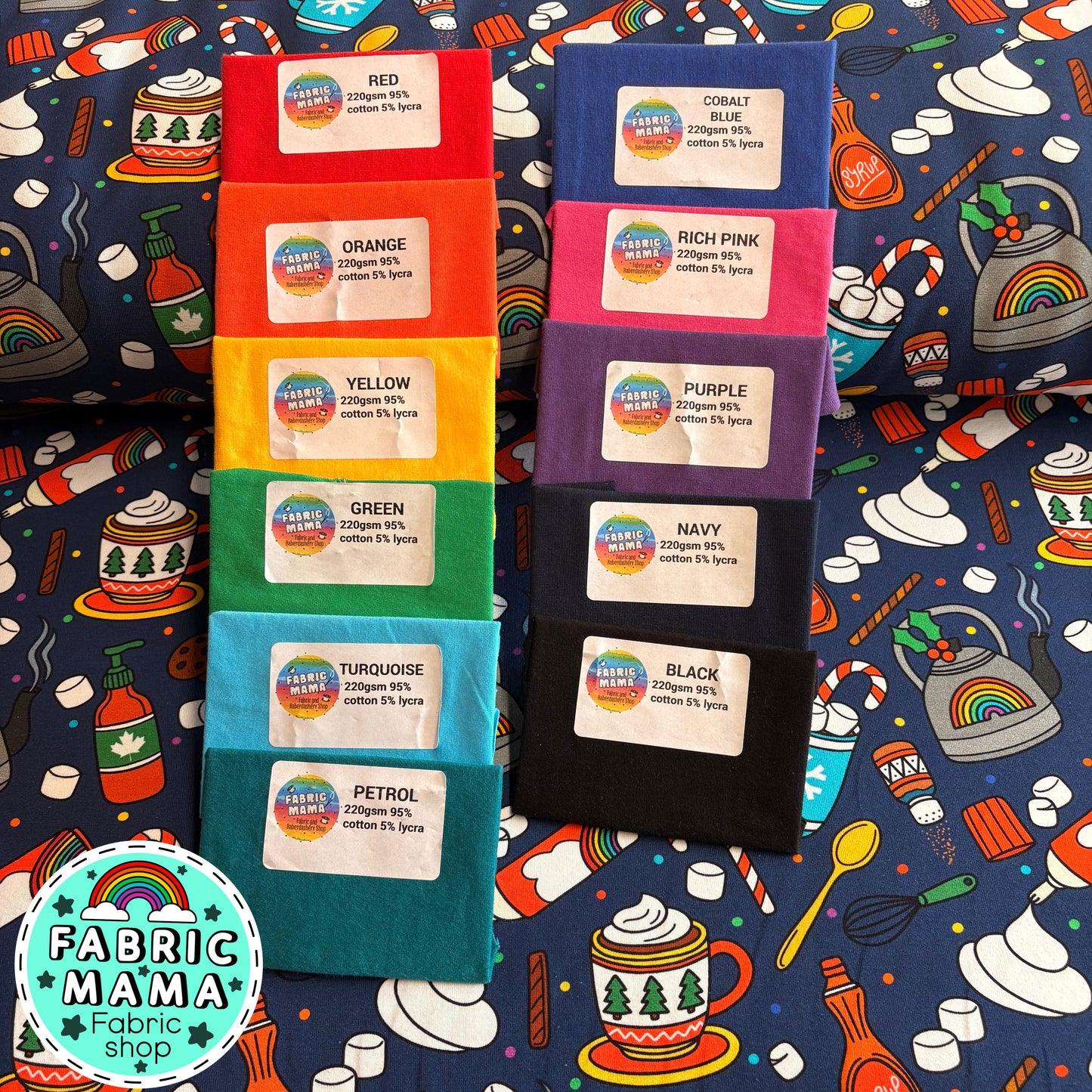 Hot chocolate - premium cotton lycra jersey stretch kids fabric image 2