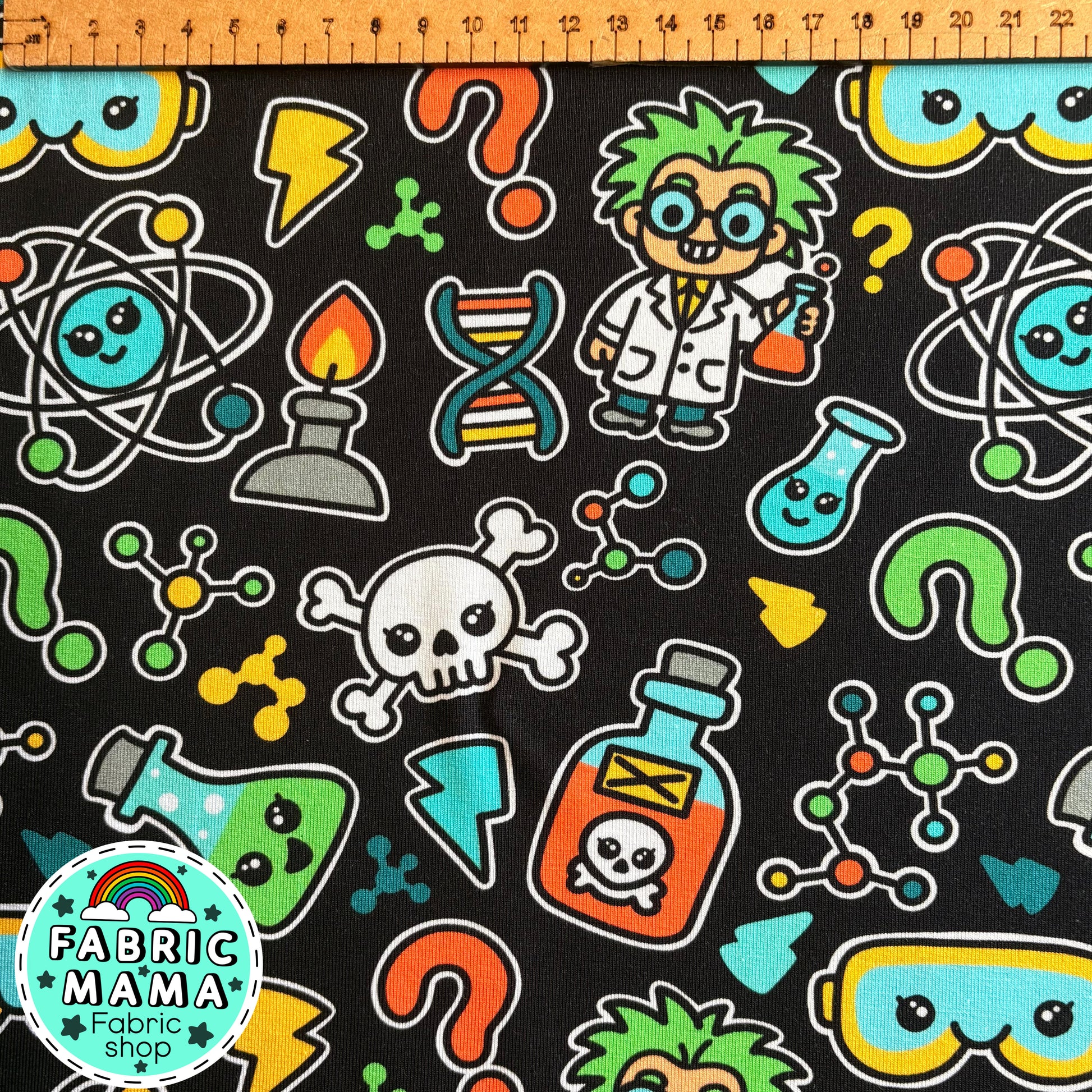 Science is mad! - premium cotton lycra jersey kids stretch fabric image 1