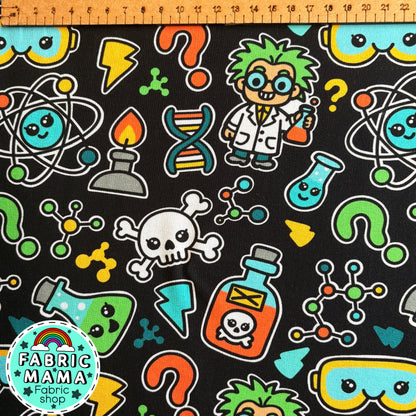Science is mad! - premium cotton lycra jersey kids stretch fabric image 1