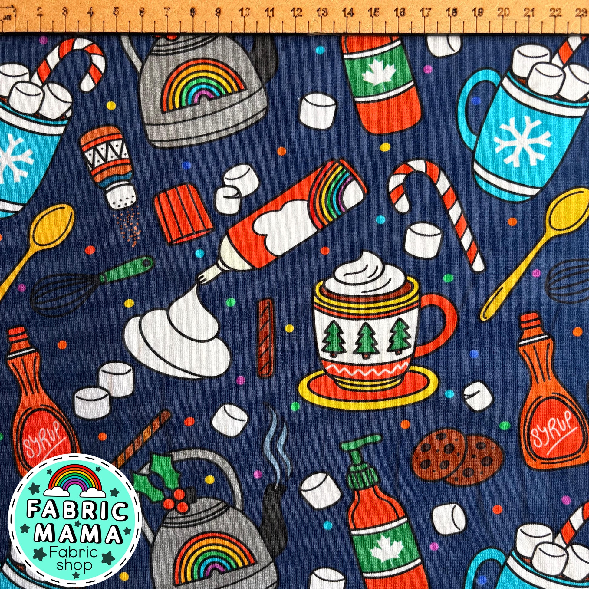 Hot chocolate - premium cotton lycra jersey stretch kids fabric image 1
