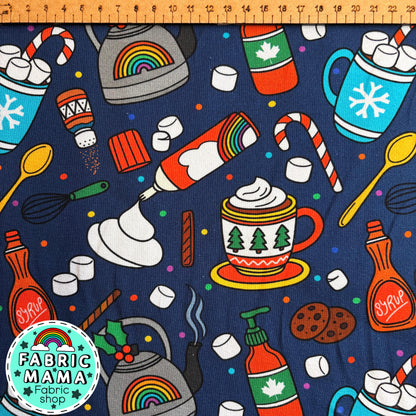 Hot chocolate - premium cotton lycra jersey stretch kids fabric image 1