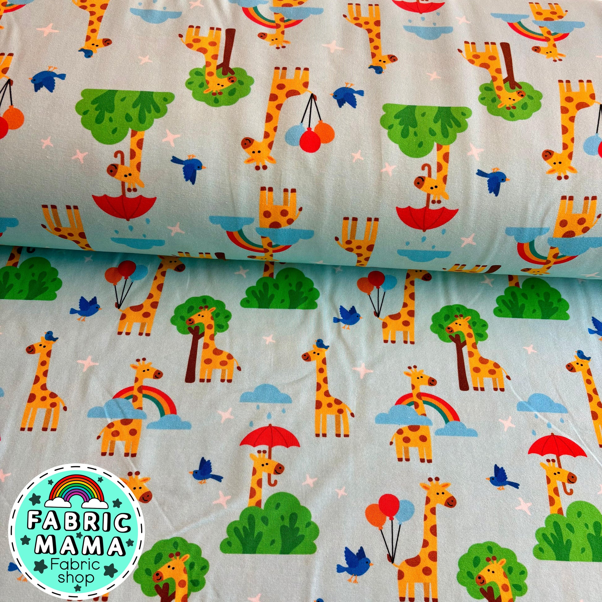 Gerry giraffe - premium cotton lycra jersey kids stretch fabric image 0