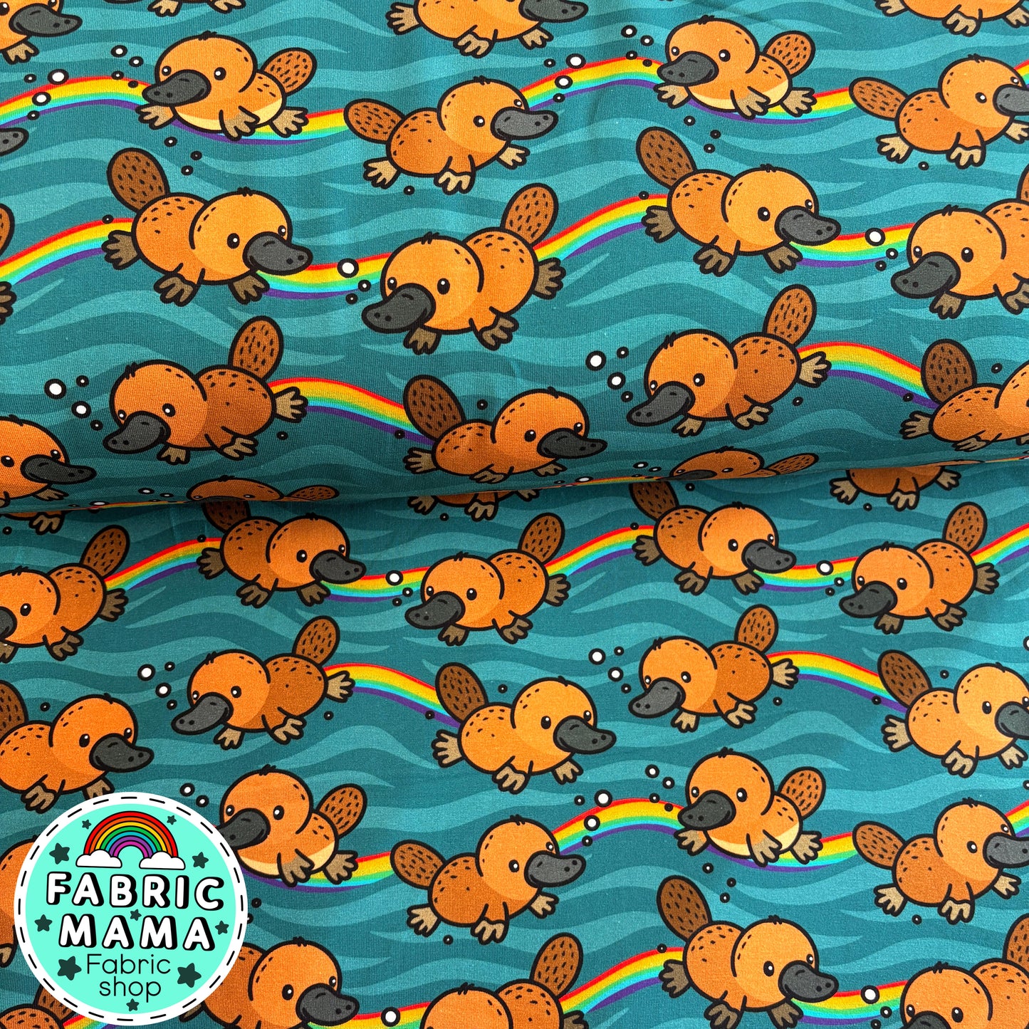 Platypi - premium cotton lycra jersey kids stretch fabric image 0