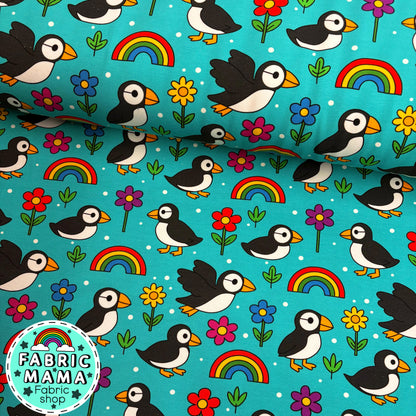 PREORDER Pretty puffins  - Premium cotton lycra image 0