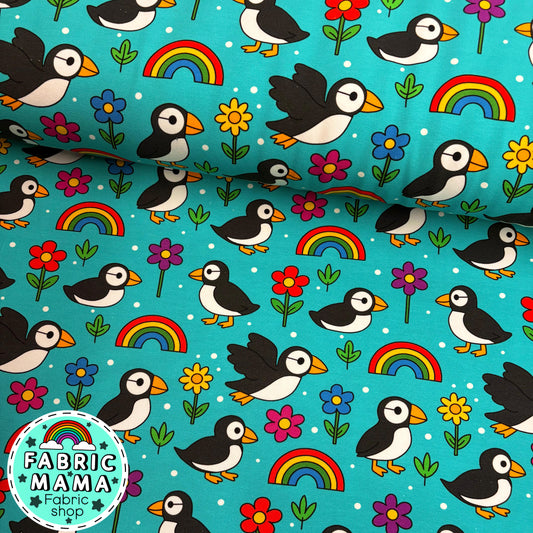 PREORDER Pretty puffins  - Premium cotton lycra image 0