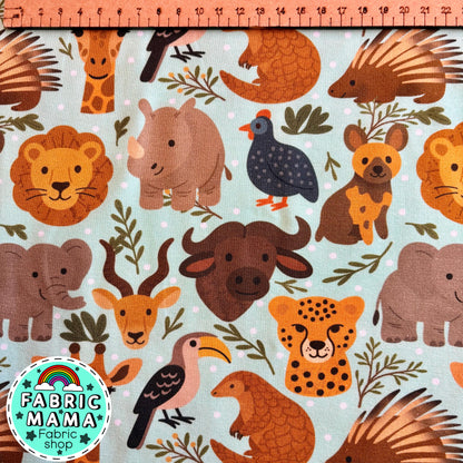 Bush safari - premium cotton lycra jersey kids stretch fabric image 1