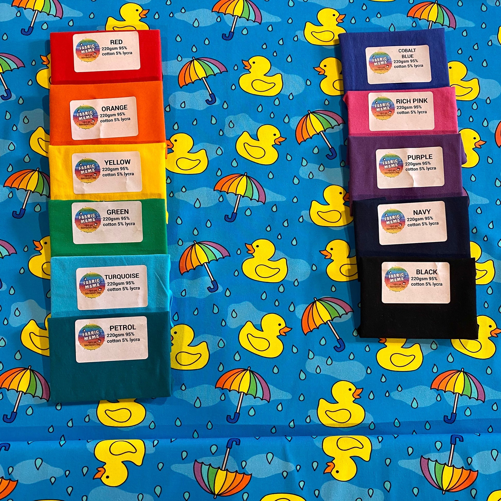 Splish splash -Premium Cotton Lycra Jersey Fabric – Kids Stretch Fabric UK image 2