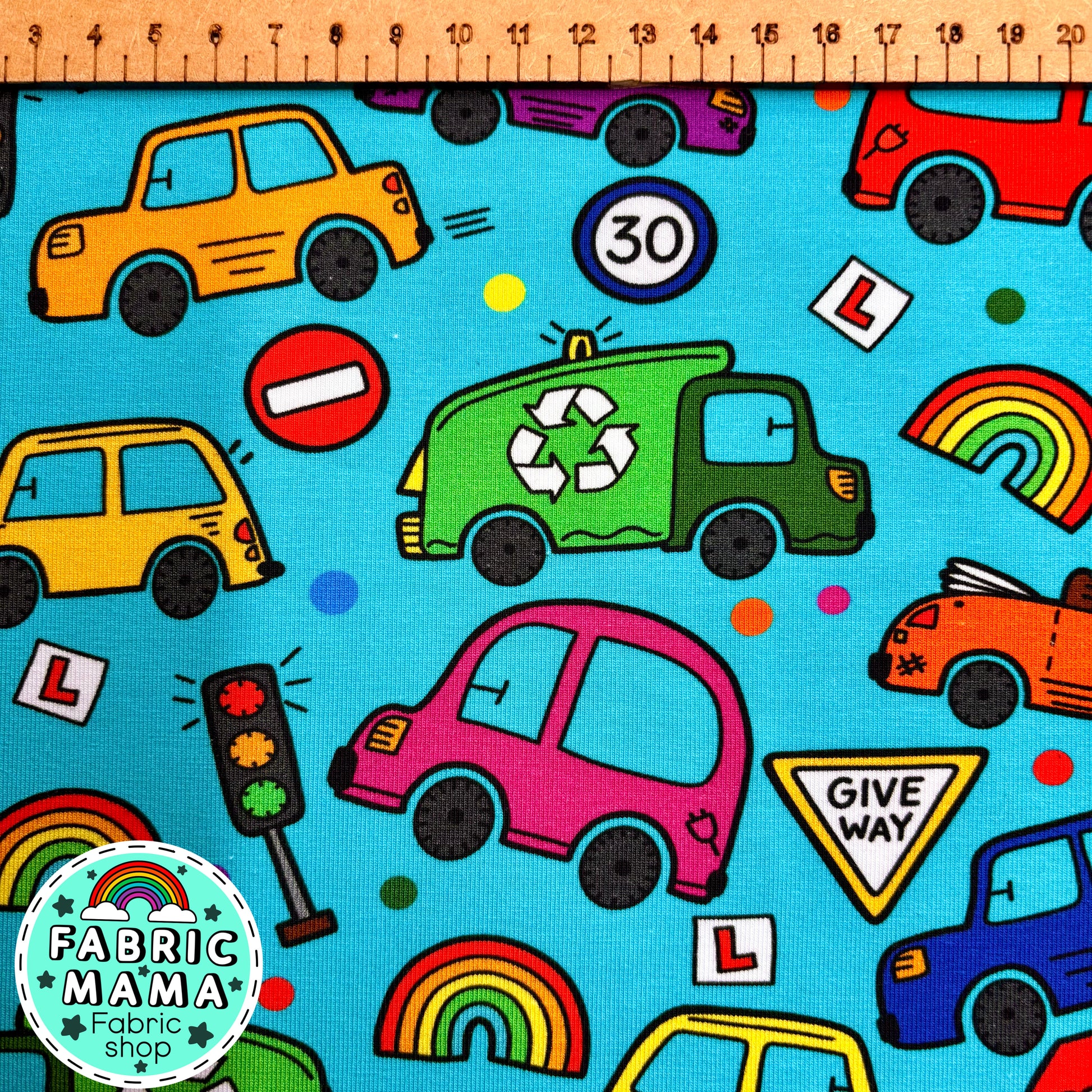Beep beep! - Premium cotton lycra jersey stretch fabric image 1