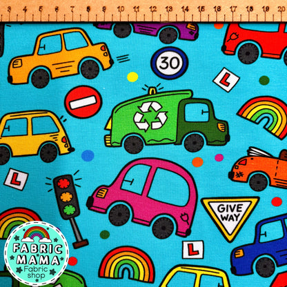 Beep beep! - Premium cotton lycra jersey stretch fabric image 1