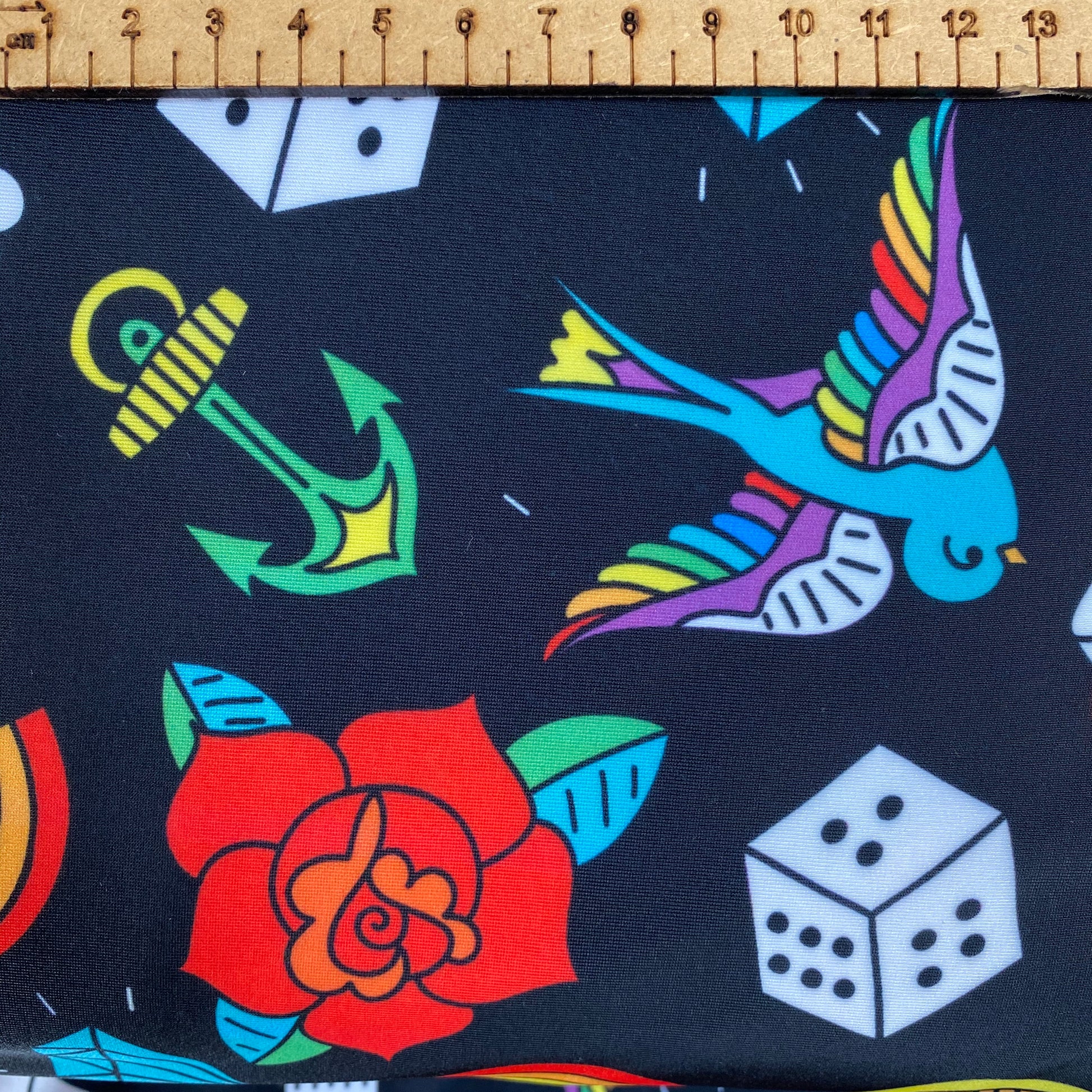 T is for tatt - premium cotton lycra jersey kids stretch fabric image 1