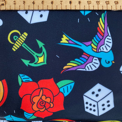 T is for tatt - premium cotton lycra jersey kids stretch fabric image 1