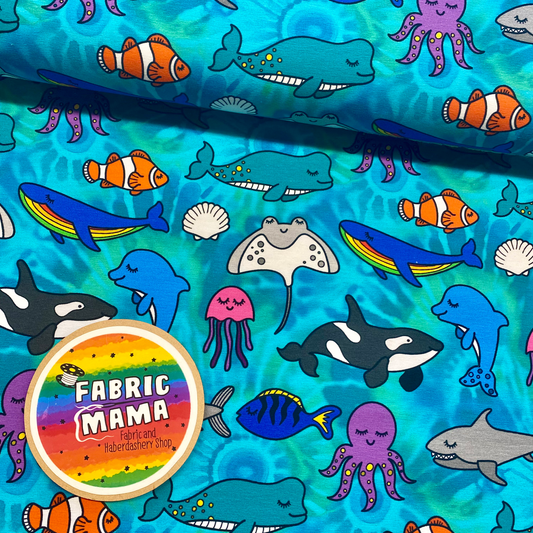 Under the sea - Premium cotton lycra Jersey Stretch Kids Fabric image 0