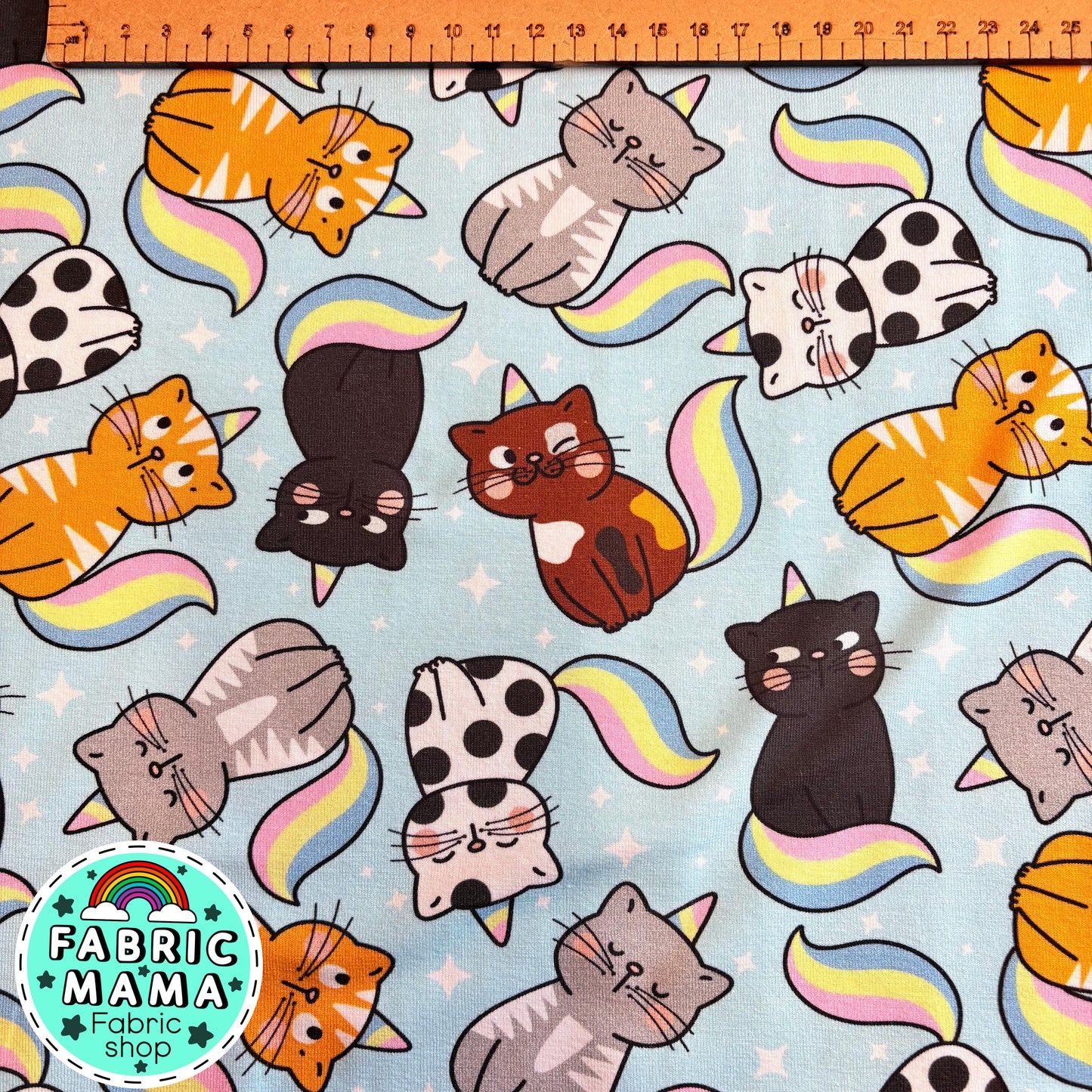 Catticorns -Premium Cotton Lycra Jersey Fabric – Kids Stretch Fabric UK image 1