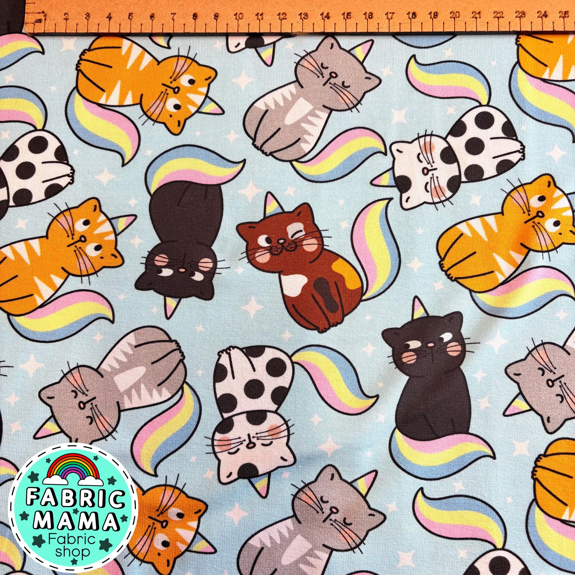 Catticorns -Premium Cotton Lycra Jersey Fabric – Kids Stretch Fabric UK image 1