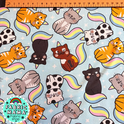 Catticorns -Premium Cotton Lycra Jersey Fabric – Kids Stretch Fabric UK image 1