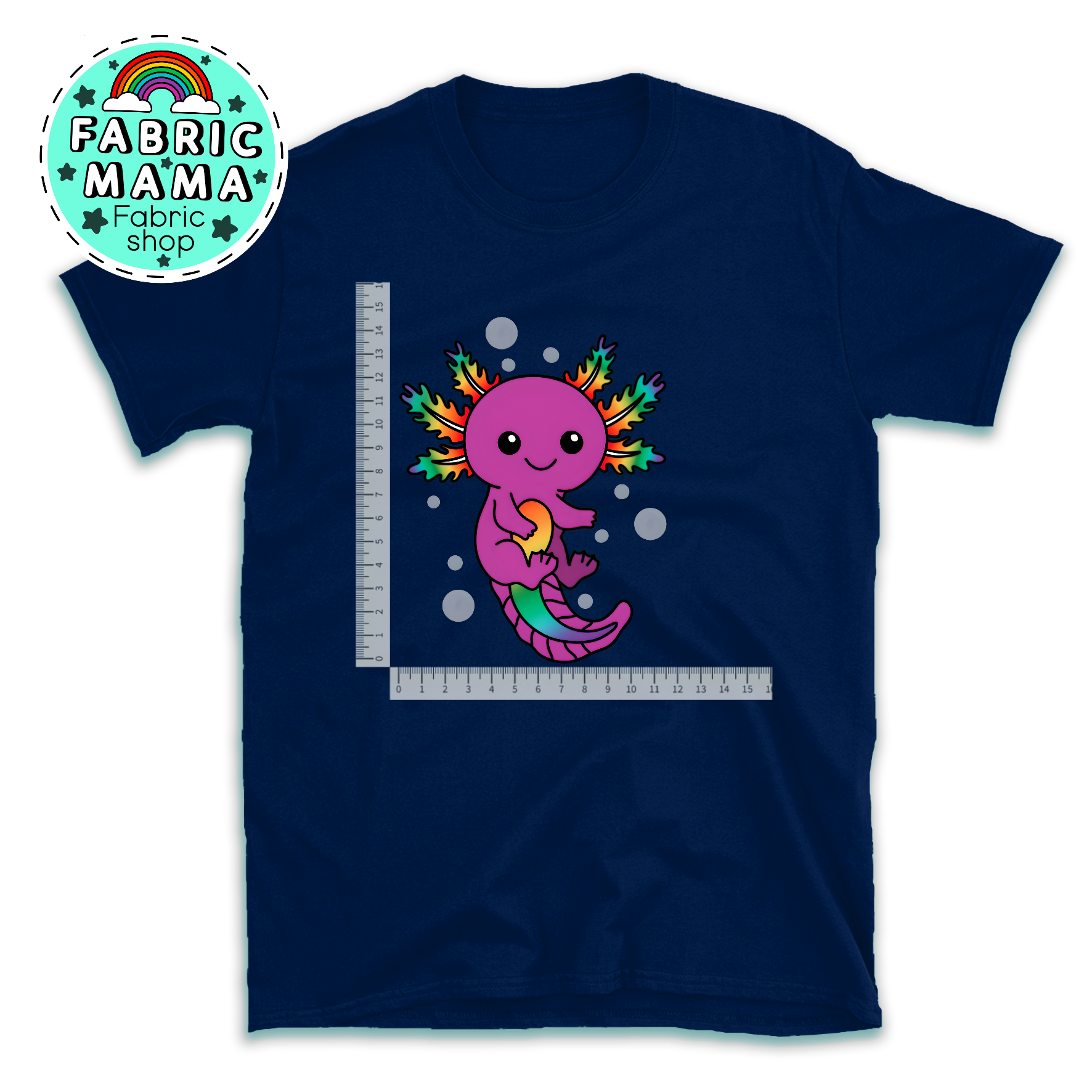 Rainbow axolotles DTF iron on transfer2 image 0