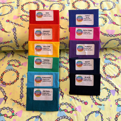 Friendship bracelets Premium Cotton Lycra Jersey Fabric – Kids Stretch Fabric UK image 2