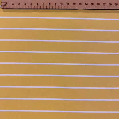 Breton stripes YELLOW -Premium Cotton Lycra Jersey Fabric – Kids Stretch Fabric image 1