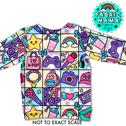 Patchwork KPOP - premium cotton lycra jersey kids stretch fabric image 4