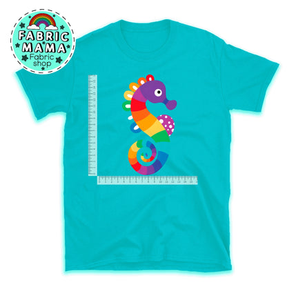 DTF iron on transfer- Rainbow seahorse image 0