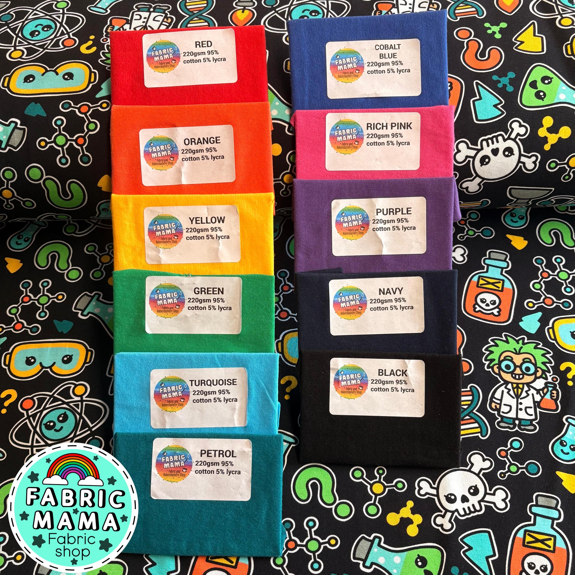 Science is mad! - premium cotton lycra jersey kids stretch fabric image 2